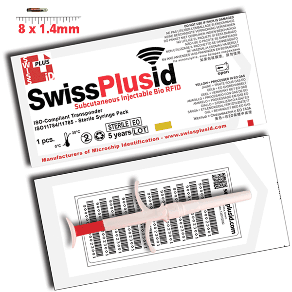 8mm Bio Glass Microchip Syringe Implanter Packs